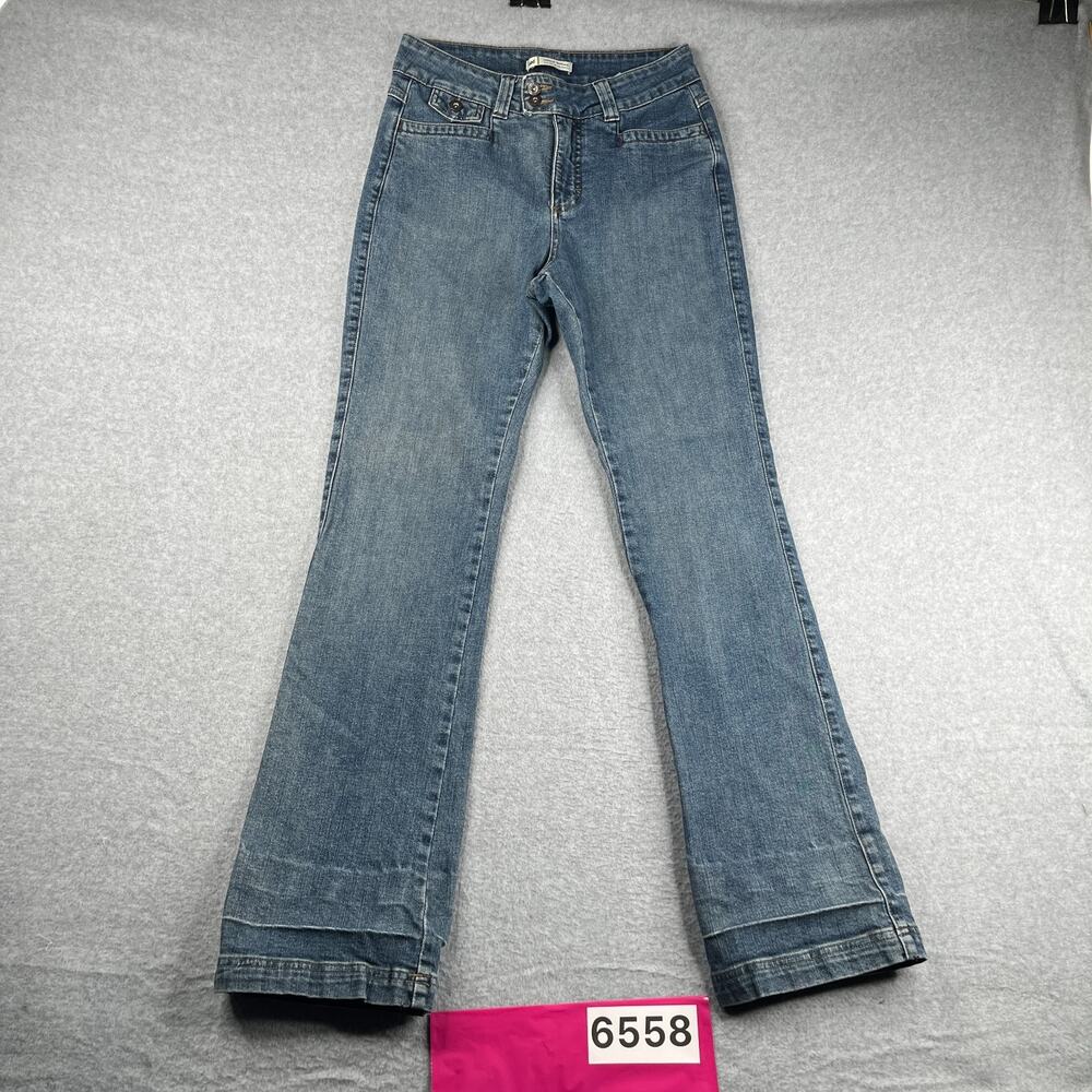 Lee Natural Bootcut Denim Jeans Womens Size 6 M Blue Distressed *SEE HEM